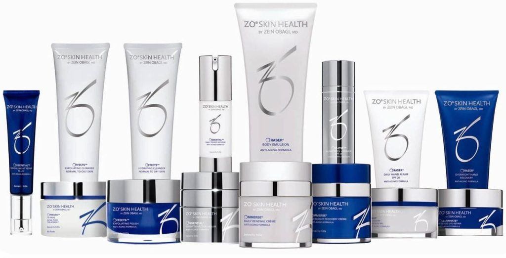 Photo of several ZO Skin Health products.
